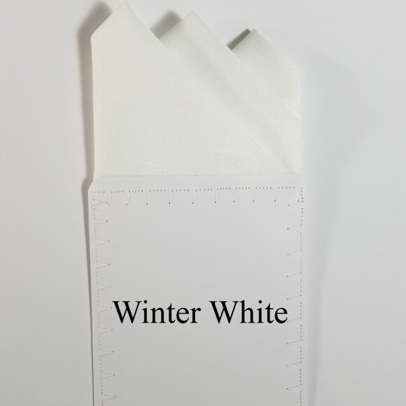 NEW Winter White Linen Blend Pre-Folded Pocket Square Handkerchief Insert - Picture 3 of 7